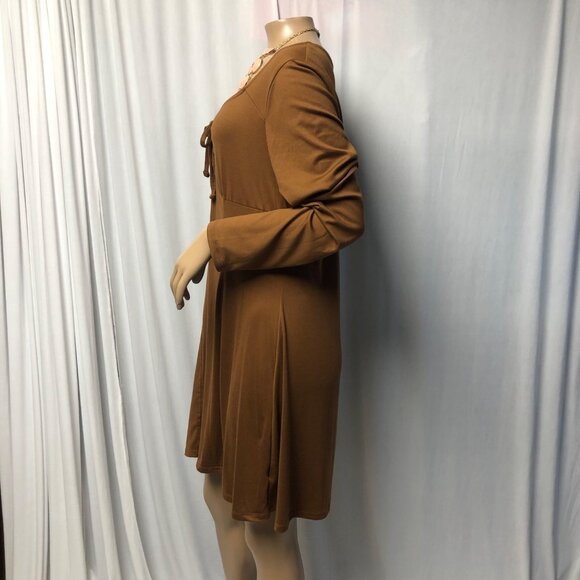 SO Dress Womens Sz XXL Rust Brown Princess Empire Waist Babydoll Soft Comfy NEW - Picture 3 of 6